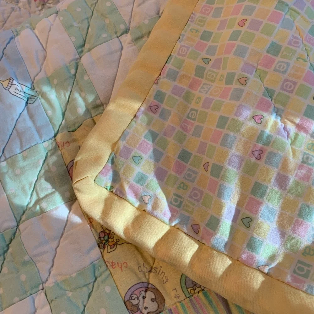 Patchwork Quilt with Pastel Colors